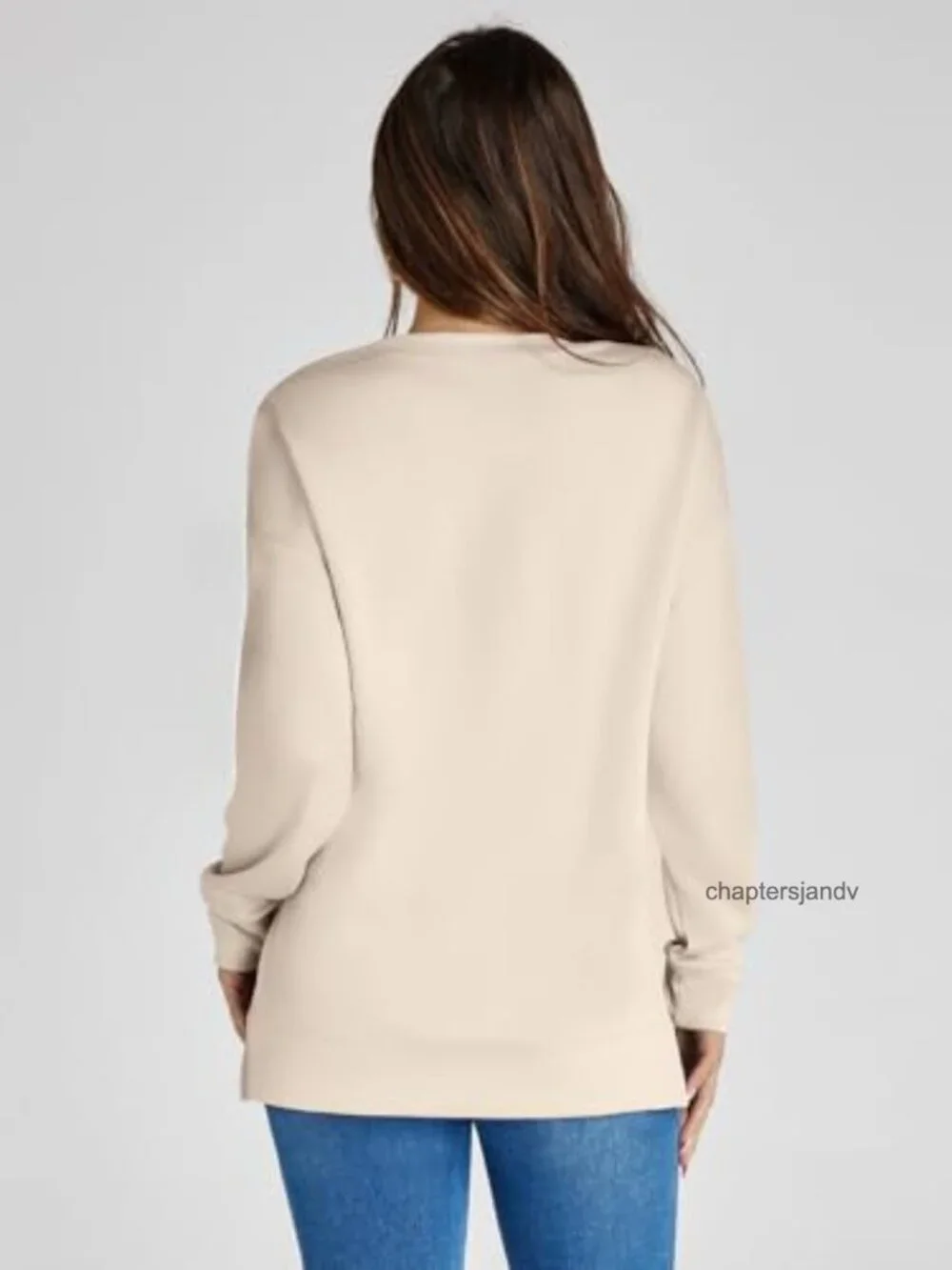 Women's Long Sleeve Crewneck Sweatshirt Lightweight Soft Loose Pullover